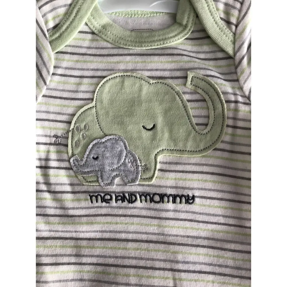 Quiltex 3-Pack Bodysuits in Green Infant 3 to 6 Months NEW